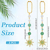 2Pcs Alloy Sun & Glass Pendant Decorations AJEW-ME0001-52B-2