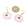 Imitation Jade Glass Beaded Ring Dangle Earrings EJEW-JE05568-04-2