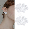 1Pair Flower Resin Stud Earrings EJEW-LP0008-007-1