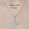 Non-Tarnish 201 Stainless Steel Planet Pendant Necklace NJEW-OY002-30-3