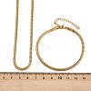 304 Stainless Steel Round Snake Chain Necklaces & Bracelets Sets for Men Women SJEW-F225-01G-4