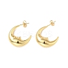 Rack Plating Brass Crescent Moon Stud Earrings for Women EJEW-G288-37G-1