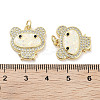 Brass Micro Pave Clear Cubic Zirconia Pendants KK-L213-027G-3