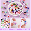 64Pcs 8 Colors Round Silicone Focal Beads SIL-GA0001-29B-3