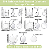 50Pcs 5 Styles 304 Stainless Steel Pendant Cabochon Settings STAS-BBC0007-38-2
