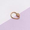 925 Sterling Silver Micro Pave Clear Cubic Zirconia Locking Carabiner Clasps STER-NH0008-01C-G-1