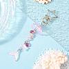 Flower Glass & Acrylic & Alloy Pendant Decorations KEYC-FS00033-03-3