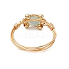 Star Cut Round Natural Rose Quartz & Amethyst & Sodalite & Howlite & Flower Amazonite Finger Ring RJEW-JR00753-5