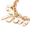 2Pcs 2 Color Alloy Enamel White and Black Bowknot Charm Zinc Alloy Cable Chain Bag Decorative Chains AJEW-BA00162-5