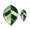 2Pcs Transparent Epoxy Resin Leaf Pendants RESI-T057-94-1