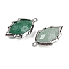 Natural Green Strawberry Quartz Faceted Leaf Pendants G-I375-04P-15-2
