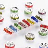 Brass Grade A Rhinestone Spacer Beads RSB035NF-1