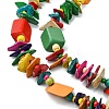 Colorful Dyed Natural Coconut Beaded Bib Necklaces NJEW-A007-03B-3
