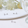 2 Pairs 925 Sterling Silver Micro Pave Clear Cubic Zirconia Flower Cartilage Earrings EJEW-BBC0001-57P-4