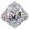 Alloy Resin Finger Rings for Women PW-WGB4259-01-1