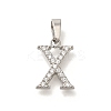 304 Stainless Steel Micro Pave Cubic Zirconia Pendants STAS-H228-02P-09-1