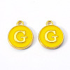 Golden Plated Alloy Enamel Charms X-ENAM-S118-09G-2
