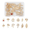 Crafans 24Pcs 12 Style Zinc Alloy Rhinestone Pendant FIND-CF0001-03-1