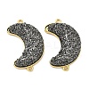 Brass with Druzy Resin Connector Charms KK-C158-05C-G-1