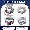 8Pcs 4 Styles Rhinestone Tennis Chains Stretch Ring for Women RJEW-HY0001-07B-2