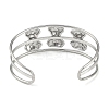 Non-Tarnish 304 Stainless Steel Wide Hollow Bowknot Open Cuff Bangles BJEW-Q348-04P-03-3
