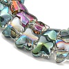Half Plated Electroplate Transparent Glass Beads Strands EGLA-G037-11A-HP03-3