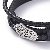 (Jewelry Parties Factory Sale)Unisex Retro Leather Cord Multi-strand Bracelets BJEW-JB04862-05-2