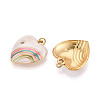 304 Stainless Steel Pave Crystal Rhinestone and Enamel Pendants STAS-T069-78-2
