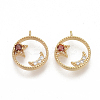 Brass Micro Pave Cubic Zirconia Charms KK-N216-27C-NF-1