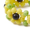 Flower Glass Stretch Rings for Women RJEW-JR00769-4