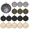 20Pcs 4 Colors Alloy Pendant Cabochon Settings FIND-PH0029-11-1