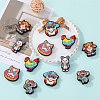 12Pcs 6 Style Food Grade Eco-Friendly Silicone Focal Beads SIL-SZ0002-72B-4