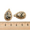 Natural Dalmatian Jasper Faceted Pendants G-M431-13G-02-3