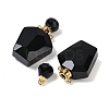 Natural Obsidian Openable Perfume Bottle Pendants G-I381-02G-05-2
