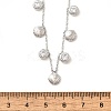 304 Stainless Steel Clear Cubic Zirconia Flat Round & Shell Shaped Bib Necklaces for Women NJEW-U031-08P-02-3