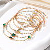 5Pcs 5 Styles Alloy Chain Bracelet & Bangle Set for Women WG6073F-01-2