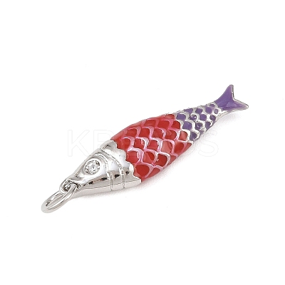Brass Enamel Pendants KK-P339-08P-01-1