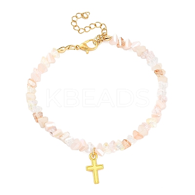 Alloy Cross Charm Bracelets BJEW-JB12323-03-1