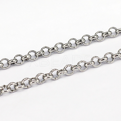 Tarnish Resistant 304 Stainless Steel Rolo Chains CHS-L001-28-3mm-1
