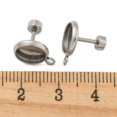 Tarnish Resistant 201 Stainless Steel Stud Earrings Findings STAS-K279-01B-P-1