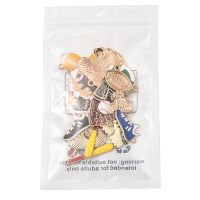 18Pcs 8 Styles Alloy Enamel Pendants ENAM-FS0004-18-1