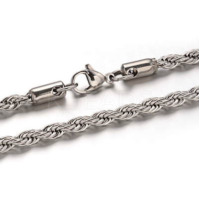 304 Stainless Steel Rope Chain Necklaces NJEW-M151-26-1