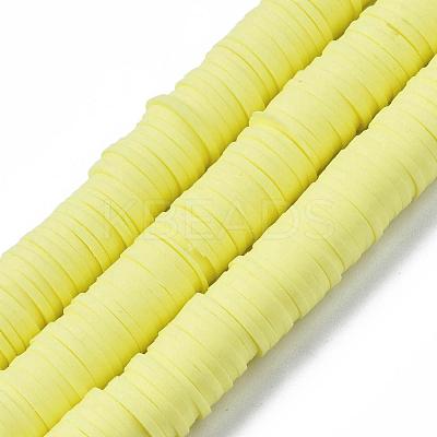 Flat Round Handmade Polymer Clay Beads CLAY-R067-10mm-23-1