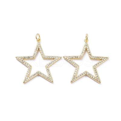 Brass Micro Pave Cubic Zirconia Pendants ZIRC-G163-05G-1