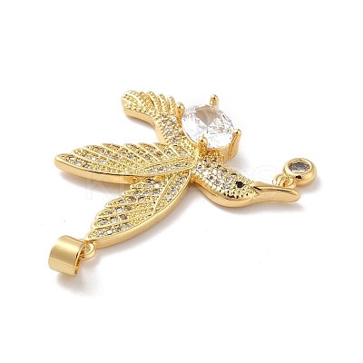 Rack Plating Brass Micro Pave Cubic Zirconia Pendants KK-E281-22G-1