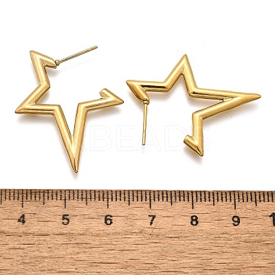 Ion Plating(IP) 304 Stainless Steel Stud Earrings for Women X-STAS-D084-25G-1