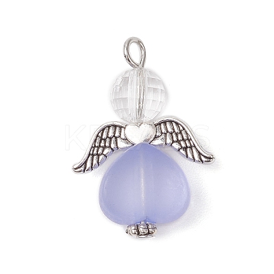Transparent Acrylic Angel Pendants PALLOY-JF04095-02-1