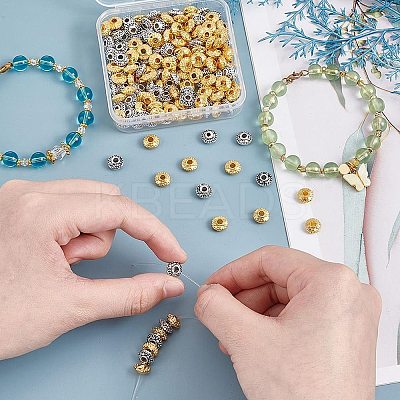 200Pcs 2 Colors Tibetan Style Alloy Beads FIND-AR0004-83-1