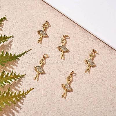 5Pcs Rack Plating Brass Micro Pave Cubic Zirconia Pendants KK-SZ0005-95-1