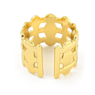 304 Stainless Steel Fence Open Cuff Ring RJEW-G321-04G-1